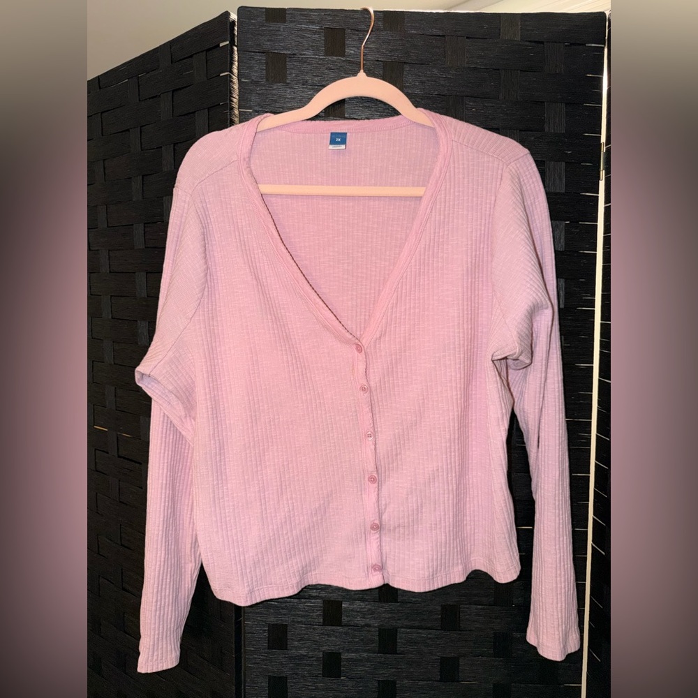 Old Navy Pink Button-Up Cardigan